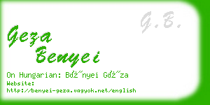 geza benyei business card